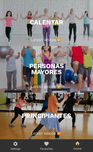 Captura de pantalla de ejercicios aerobicos en casa