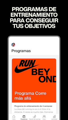 Captura de pantalla de Nike Run Club: seguimiento