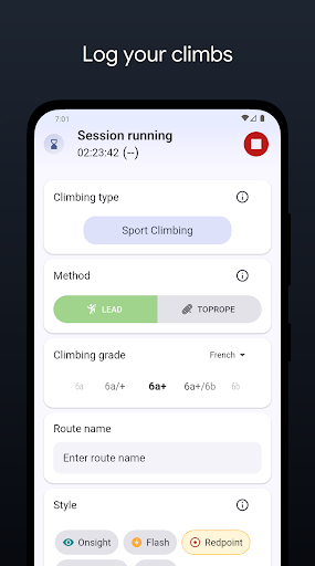 Captura de pantalla de Climbing Tracker – Log & Stats